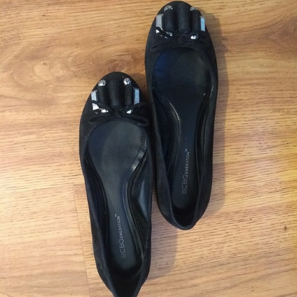 BCBGeneration Shoes - BCBGeneration Black Suede Flats